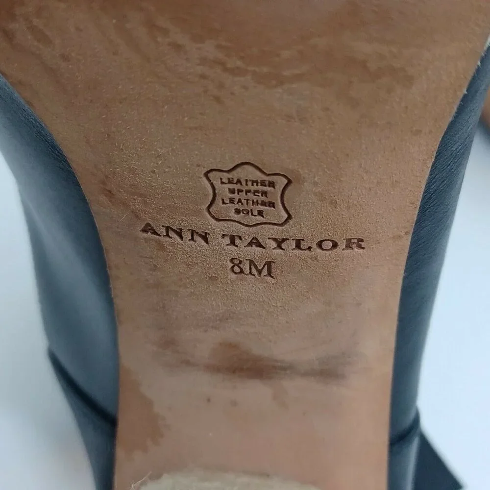 👠Women's Heels Sz 8M Ann Taylor Briston Leather Platform 5.5" espadrille pumps_7